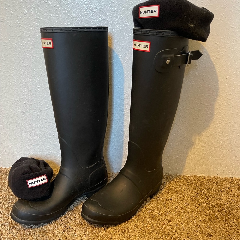 Tall Hunter Boots with Socks